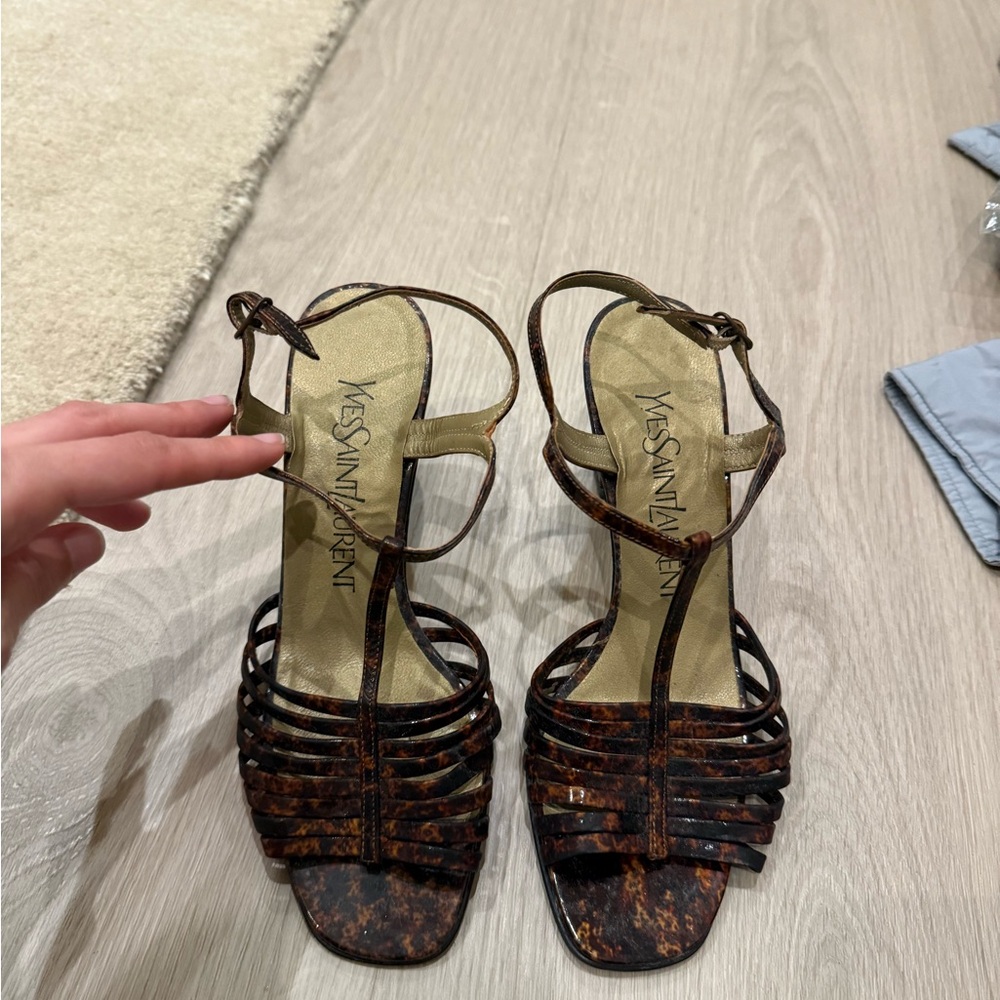 Yves Saint Laurent Tortoiseshell Strappy Sandals